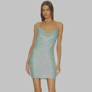 Susana Monaco Sequin cowl neck dress in mint creme Revolve.nwot.